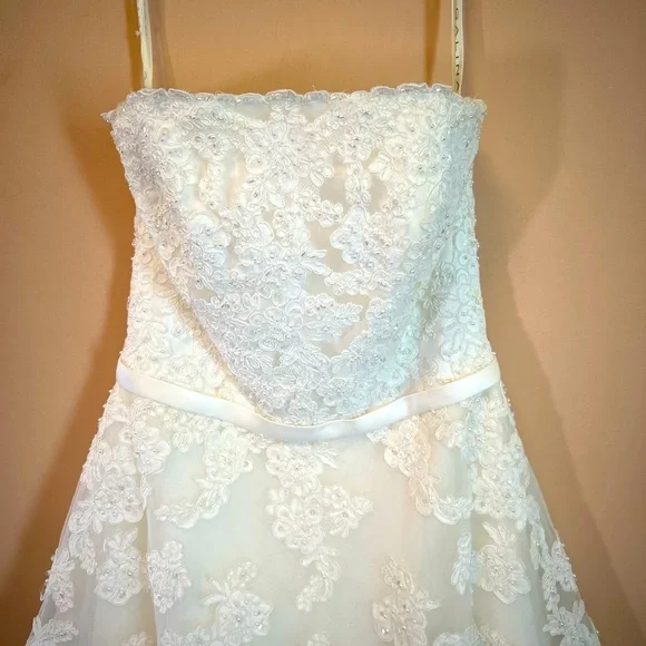 Galina Strapless Bridal or Quinceañera Gown- Midi Length - Picture 4 of 12